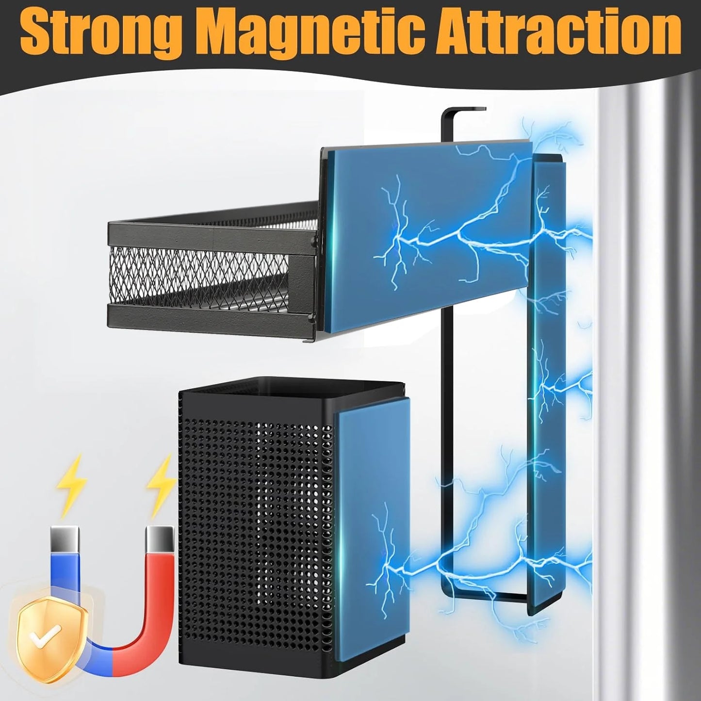 Magnetic Fridge Organizer | 6-Piece Spice + Paper Towel Rack
