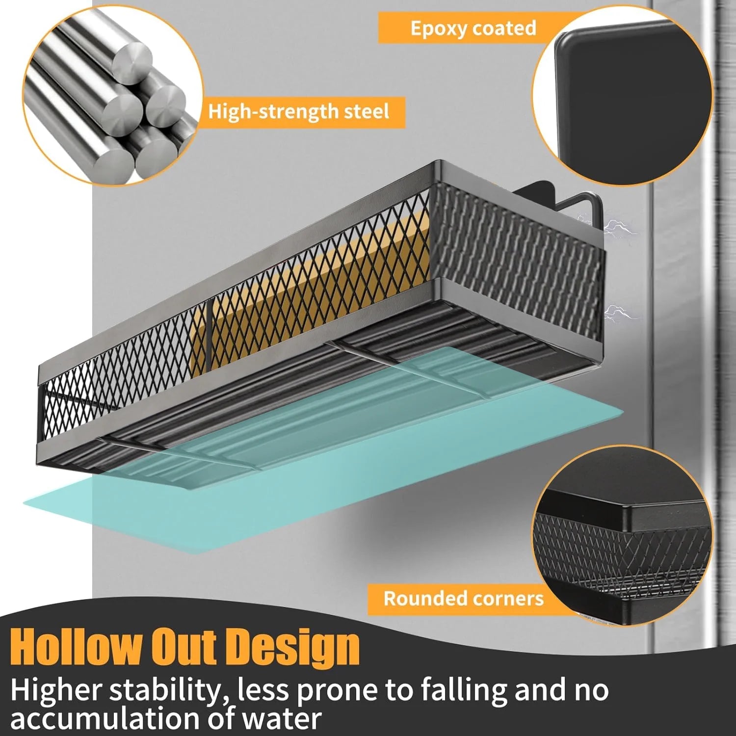 Magnetic Fridge Organizer | 6-Piece Spice + Paper Towel Rack