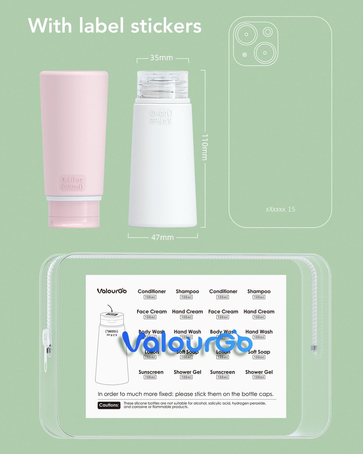 TSA Travel Bottles | 4-in-1 Leak-Proof Set