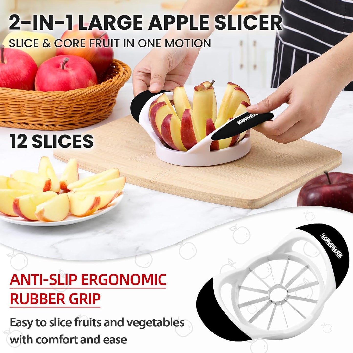 12-Blade Apple Slicer & Corer | Stainless Steel