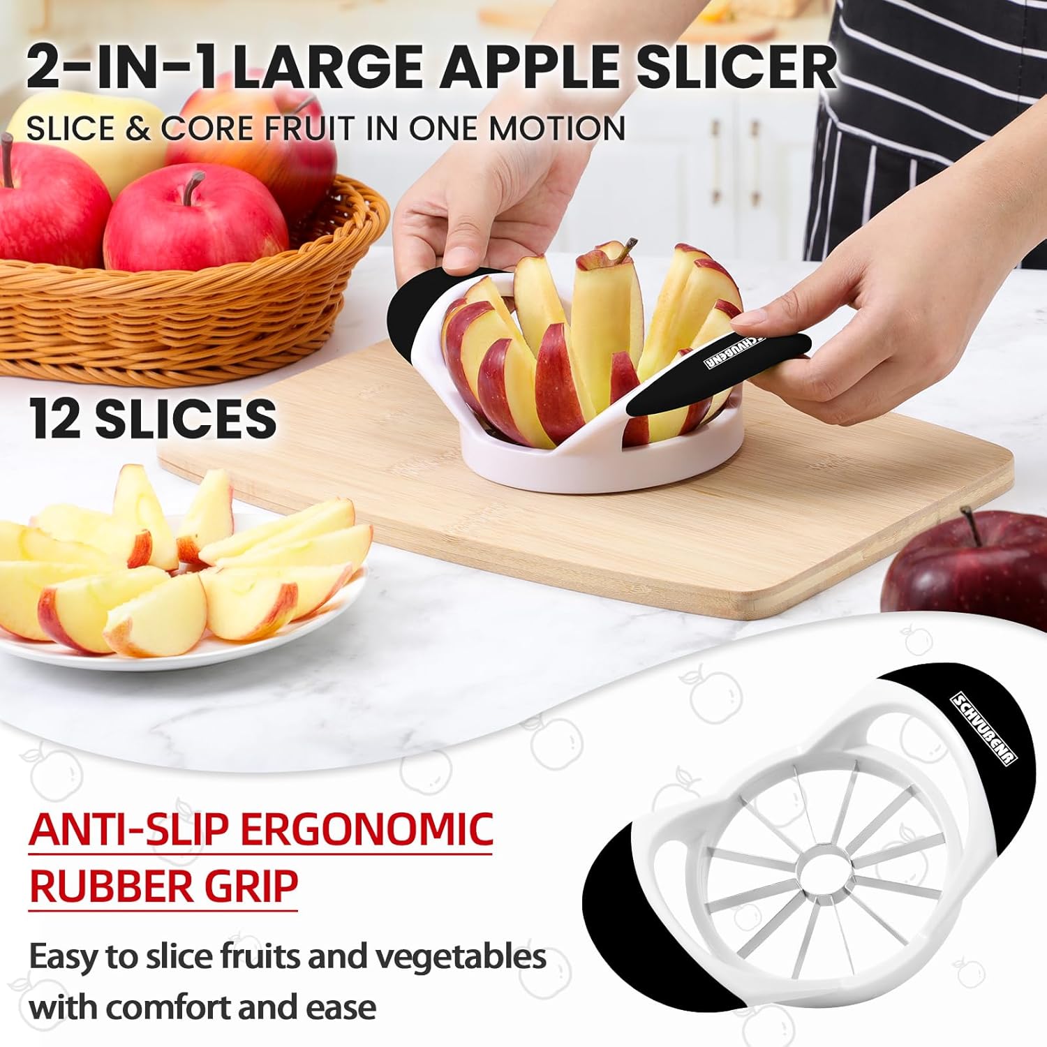 12-Blade Apple Slicer & Corer | Stainless Steel