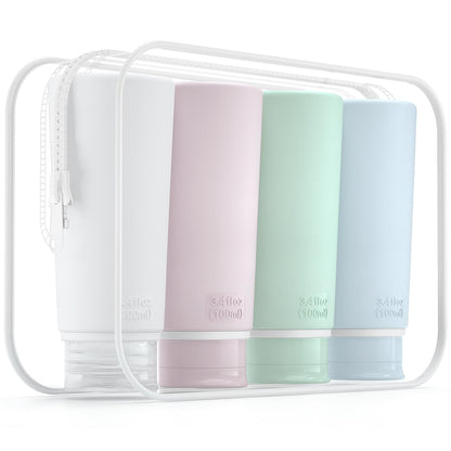TSA Travel Bottles | 4-in-1 Leak-Proof Set