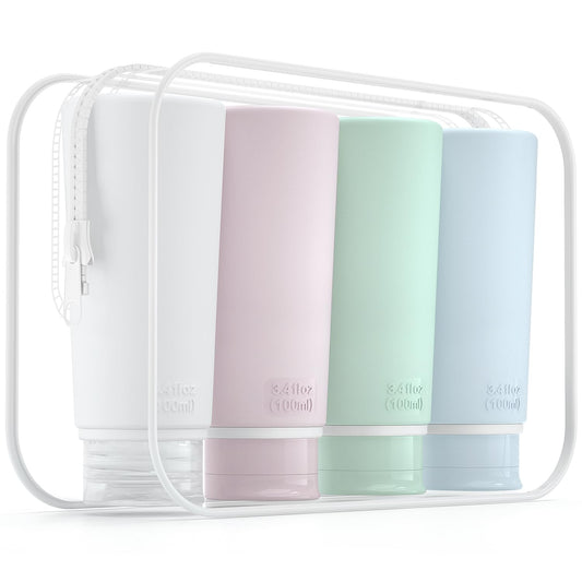 TSA Travel Bottles | 4-in-1 Leak-Proof Set