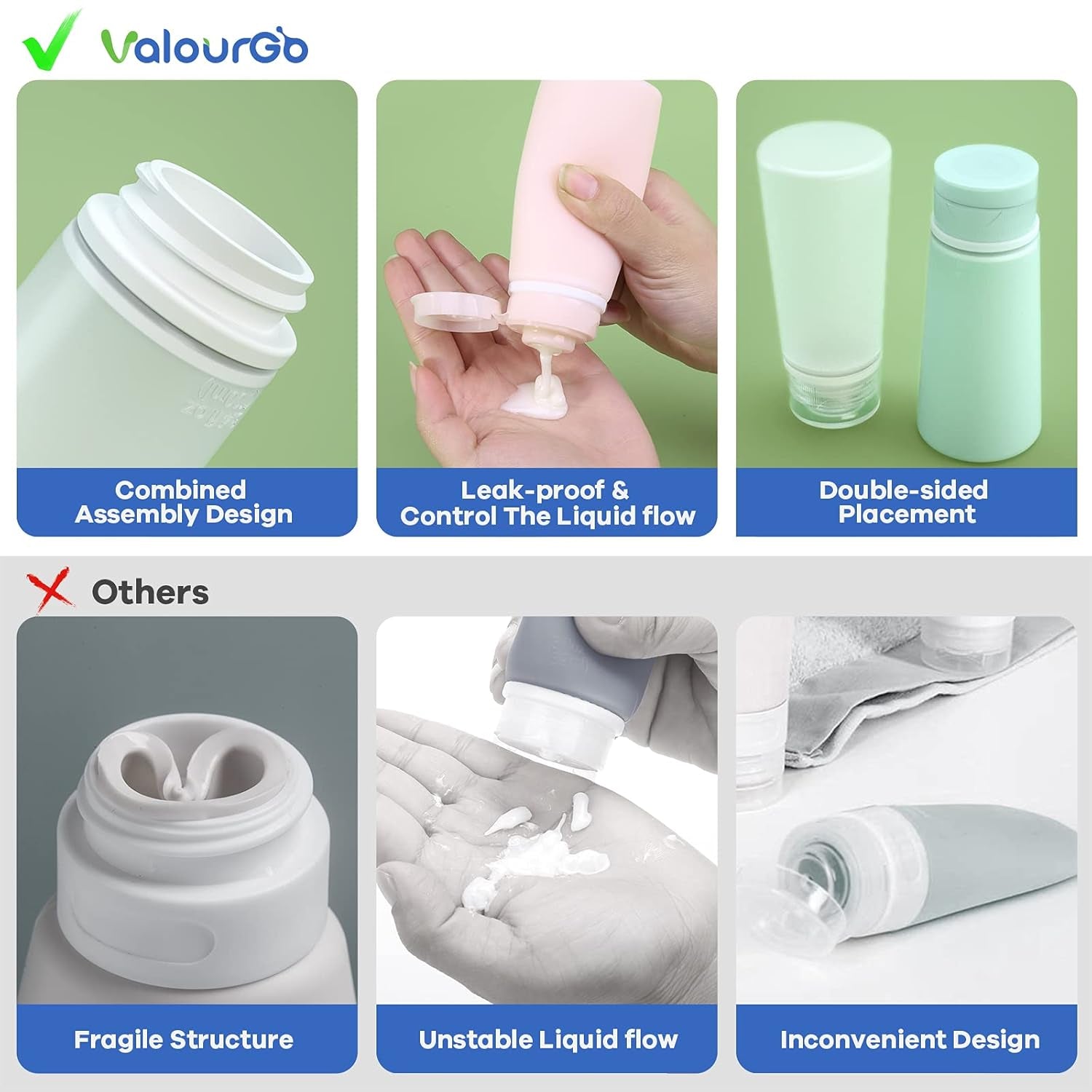 TSA Travel Bottles | 4-in-1 Leak-Proof Set