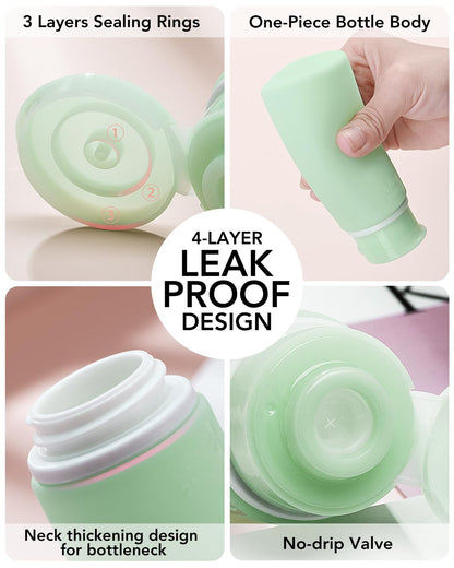 TSA Travel Bottles | 4-in-1 Leak-Proof Set